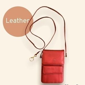 Red leather Crossbody purse
